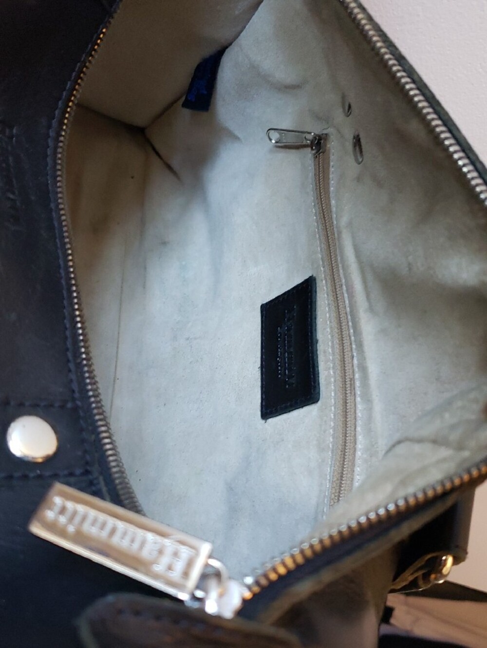 Hammitt Black Leather Studded Satchel with Silver Hardware - Picture 14 of 14